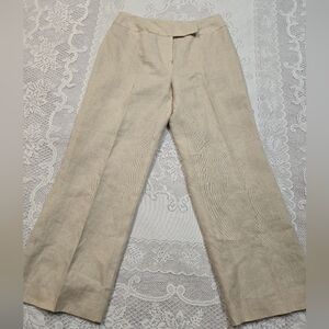 Talbots Cream Women's Dress Pants 100% Linen Sz 6